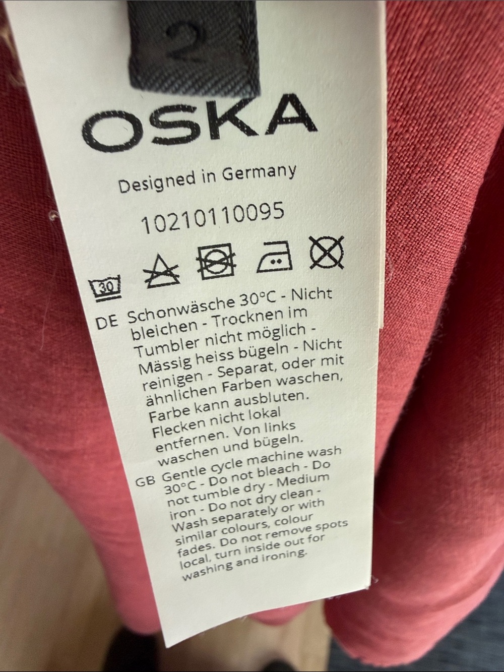 OSKA Maxi Clay Red Women's Linen Dress - Signature Style - Picture 10 of 14